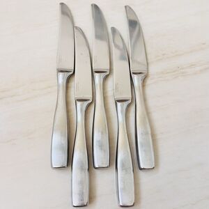 5pc YAMAZAKI Belgrove Dinner Knife 9 1/4” Stainless Glossy New French Hollow